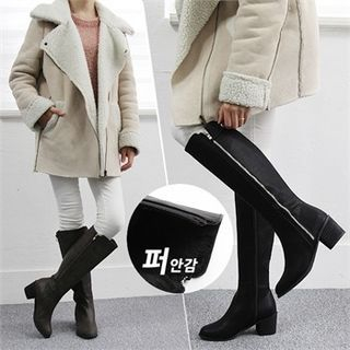 Reneve Block-Heel Zipped Tall Boots