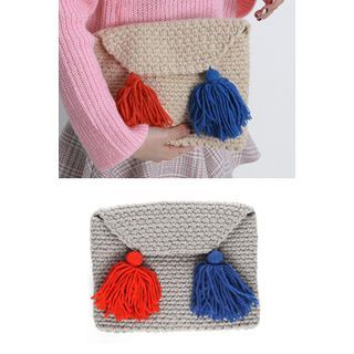 migunstyle Tassel-Detail Knit Clutch
