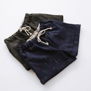 Bonbon Drawstring-Waist Stitched Shorts