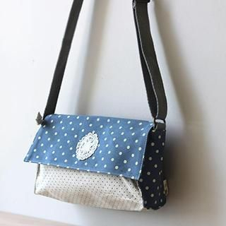 Ms Bean Dotted Canvas Crossbody Bag