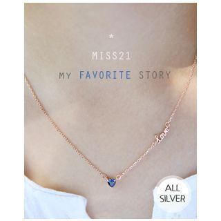 Miss21 Korea Heart-Pendant Silver Necklace