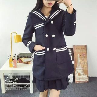 Aigan Sailor-Collar Buttoned Coat