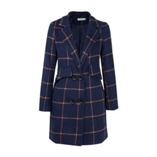 Flore Double-Breasted Check Coat
