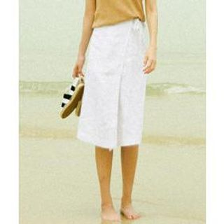Daily Monday Linen Ribbon-Waist Lap Skirt