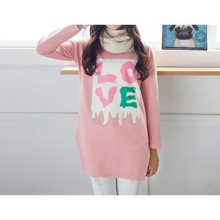 HotBlock Letter Long-Sleeve Pullover Dress