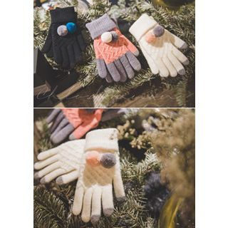 Chlo.D.Manon Pompom Knit Gloves
