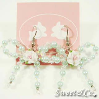 Sweet & Co. Sweetie Green Rose Swarovski Crystal Earrings