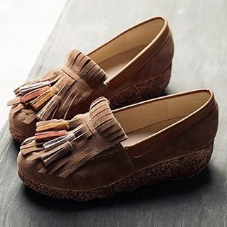 MIAOLV Genuine Leather Tassel Loafers