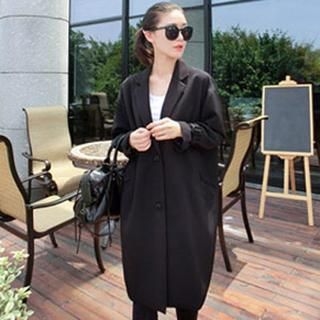 Clair Fashion Oversized Long Suit Parka Black - One Size