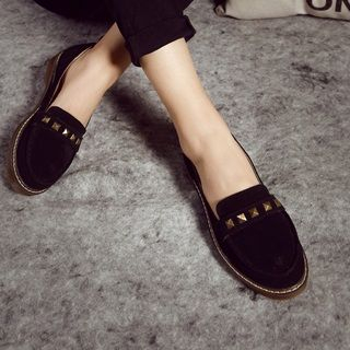 Mancienne Genuine Leather Studded Loafers