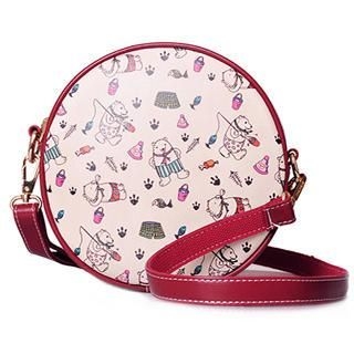 BeiBaoBao Faux-Leather Printed Round Cross Bag