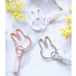 Miffy Carabiner Bag Charm Pink (4.5×0.4×6cm)