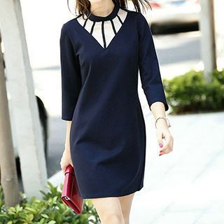 Queen Mulock Color-Block Sheath Dress