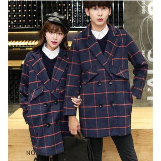 Bay Go Mall Couple Matching Plaid Coat
