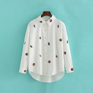 Ainvyi Long-Sleeve Ladybug Embroidered Shirt