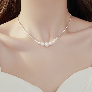 Faux Pearl S925 Sterling Silver Choker