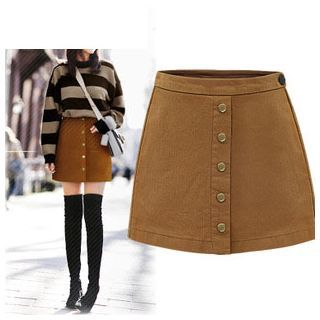 Coronini Buttoned A-Line Skirt