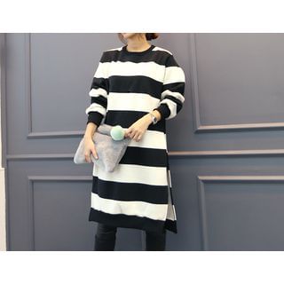 DANI LOVE Slit-Side Striped Pullover Dress