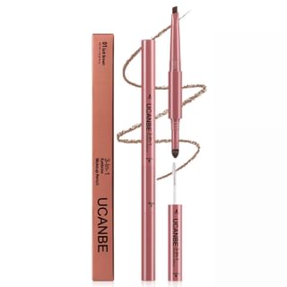 UCANBE - 3-in-1 Eyebrow Pencil Tool - 4 Colors 01# Soft Brown - 1.4g