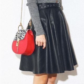 Sienne Faux Leather A-Line Skirt