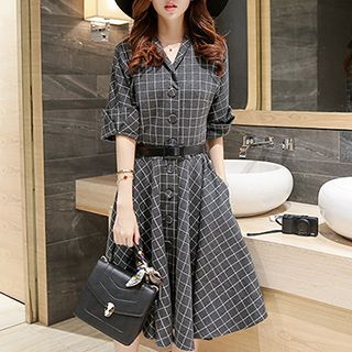 Romantica Plaid Shirtdress