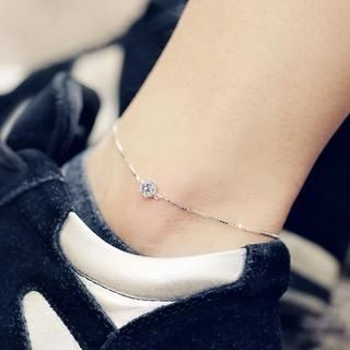 Love Generation Simple Single Rhinestone Anklet