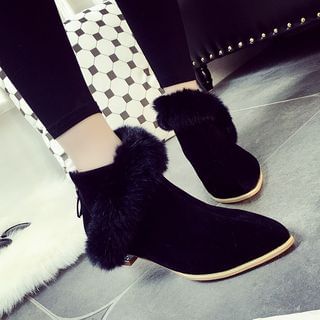 Chryse Furry Pointy Ankle Boots