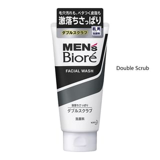 Kao - Men's Biore Facial Wash Double Scrub - 130g