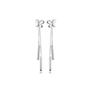 BELEC White Gold Plated 925 Sterling Silver Butterfly Earrings