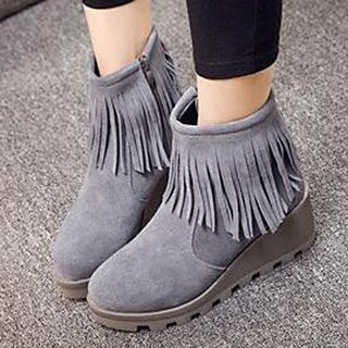 Monde Fringed Wedge Ankle Boots