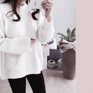 DAILY LOOK Mock-Neck Wool Blend Knit Top