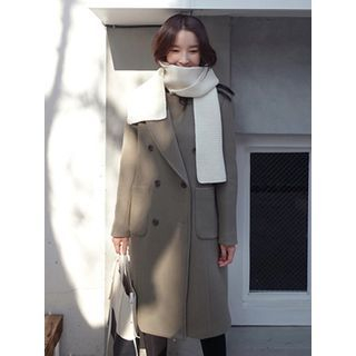 maybe-baby Double-Breasted Wool Blend Coat