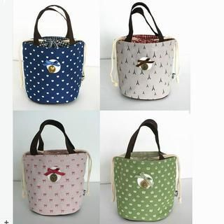 Ms Bean Ribbon Accent Patterned Lunch Bag