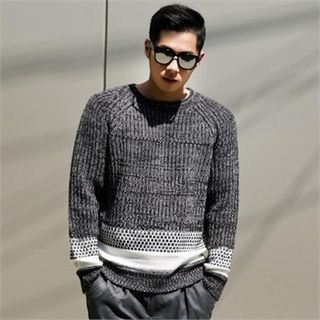 STYLEMAN Round-Neck Color-Block Sweater