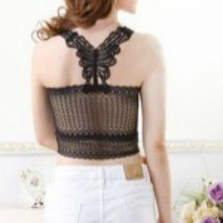 camikiss Crochet Butterfly Sleeveless Lace Camisole