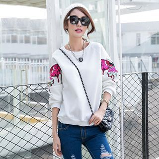 Amizi Embroidered Butterfly Pullover