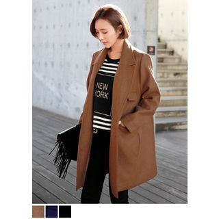 J-ANN Single-Breasted Wool Blend Coat