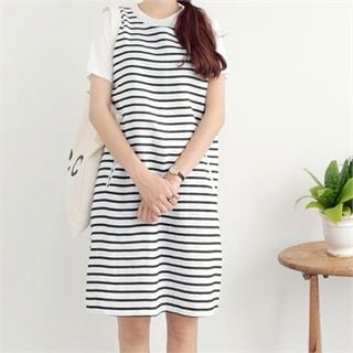 YOOM Sleeveless Striped Linen Dress