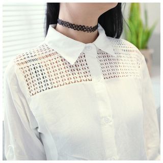 Sens Collection Lace Cut Out Shirt