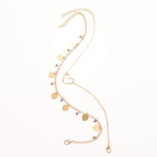 Seirios Heart-Accent Double-Strand Anklet