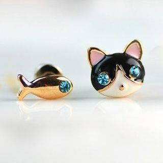 Seoul Young Rhinestone Animal-Accent Earrings Multicolor - One Size