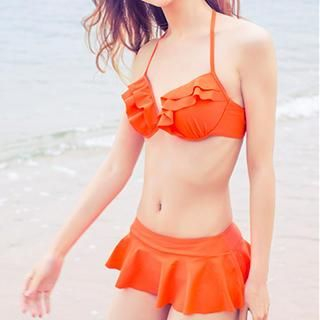 Zeta Swimwear Set: Ruffle Bikini Top + Swim Skirt