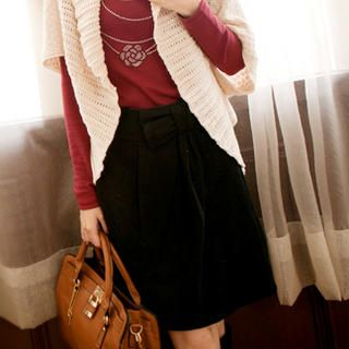 Tokyo Fashion Bow-Accent Pleated Skirt