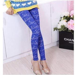Little Flower Jacquard Tapered Tights
