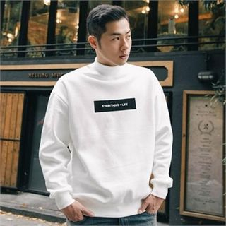 STYLEMAN Lettering Brushed-Fleece Pullover