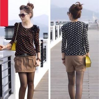 Hermina Long-Sleeve Dotted T-Shirt