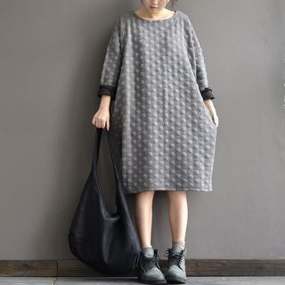 Rosadame Long-Sleeve Dotted Dress