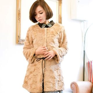 Faux-Fur Jacket with Cord