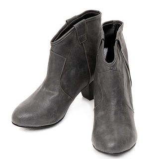 Faux-Leather Ankle Boots