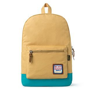 Mr.ace Homme Contrast-Color Canvas Backpack